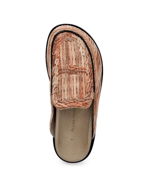 Filling Pieces White Panier Woven-Design Slip-On Mules for men