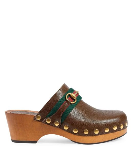 Gucci Brown Horsebit Clog