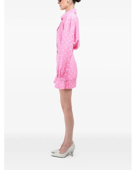 ROWEN ROSE Pink Chemise Oversize À Pois