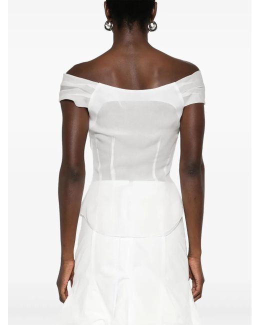 Judy Turner White Chiffon Top