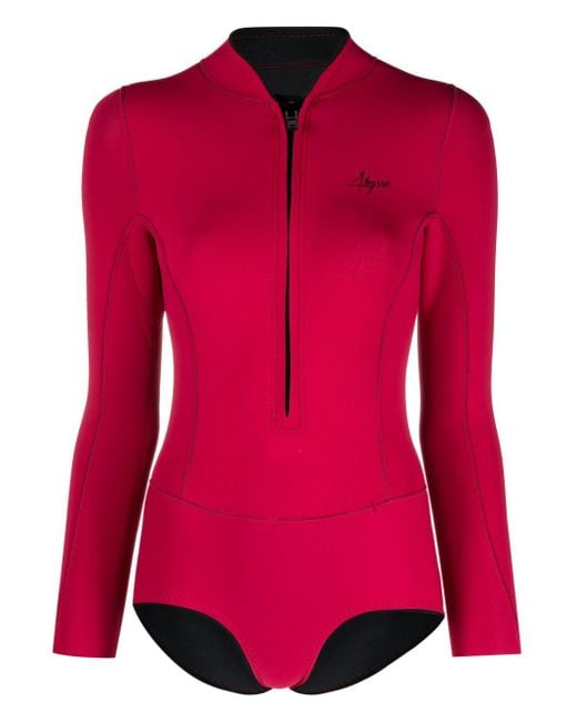 Abysse Red Lotte Long-sleeve Surf Swimsuit