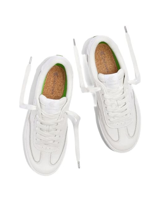 CARIUMA White Toca Lace-Up Leather Sneakers