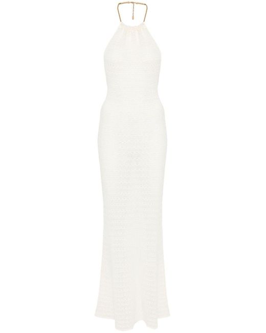 Tom Ford Open-knit Evening Dress White