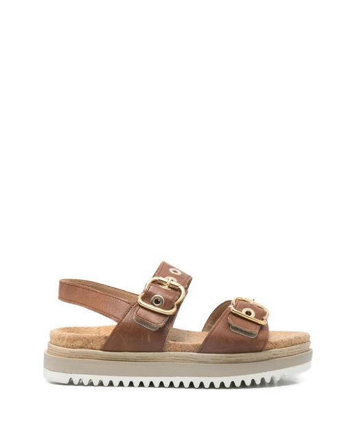 Gabor Brown Buckle Strap Sandals