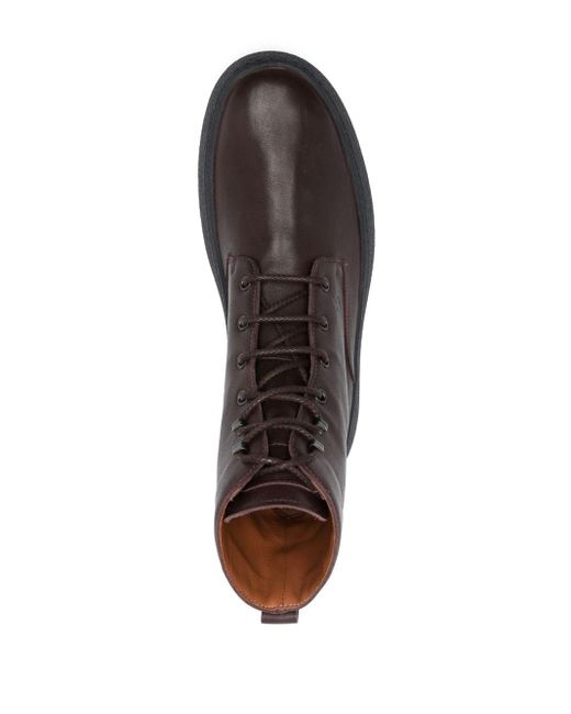 Tod's Brown Round-toe Lace-up Leather Boots for men