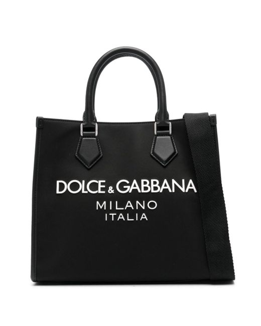 Sac cabas en toile à logo embossé Dolce & Gabbana pour homme en coloris Black