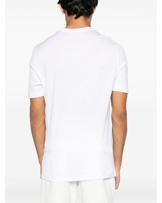 KIRED White Crew-neck Cotton T-shirt for men