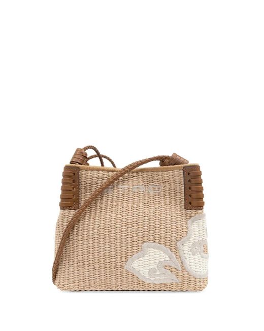 Etro Natural Bestickte Schultertasche