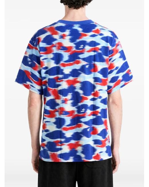 A Bathing Ape Blue Camouflage-Print T-Shirt for men