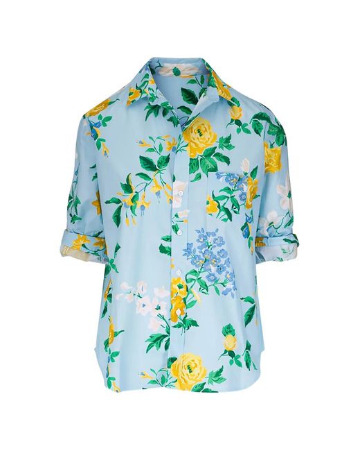 Frank & Eileen Blue Eileen Floral-Print Shirt