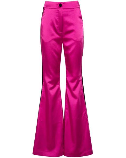 MITILIANE COUTURE Pink Side-Appliqué Flared Trousers