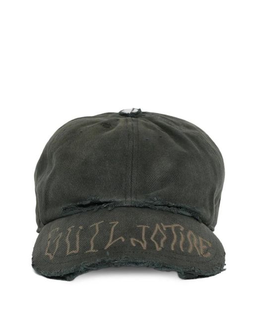 Marking Distance Green Guillotine Distressed-Effect Cap for men