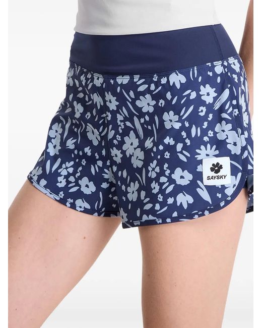 Saysky Blue Flower Pace Floral-Print Shorts
