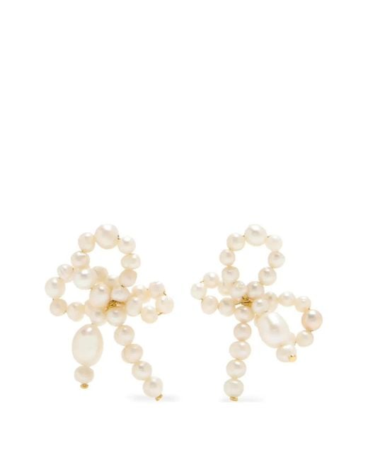 Completedworks White Pearl-Embellished Earrings