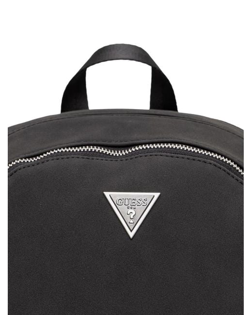 Guess Torino Logo-Plaque Zipped Backpack in Black for Men | Lyst