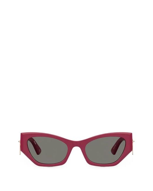 Moschino Pink Zip-Detail Cat-Eye Sunglasses