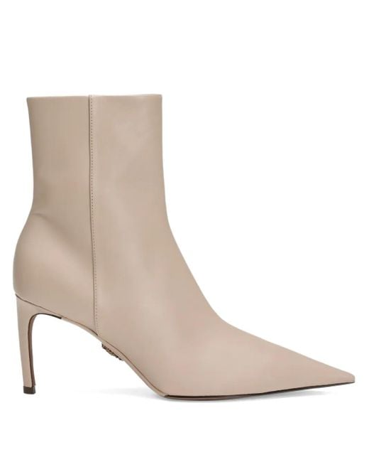 Dolce & Gabbana Natural 75Mm Pointed-Toe Zip Ankle Boots