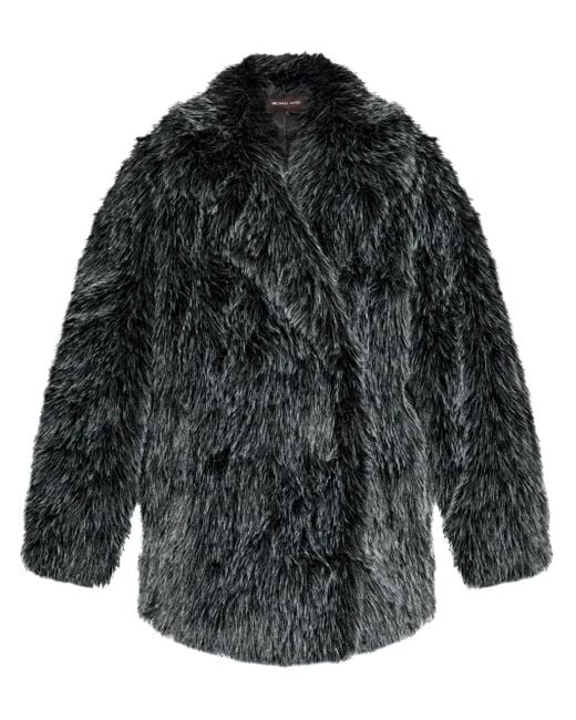 MICHAEL Michael Kors Black Faux-Fur Coat