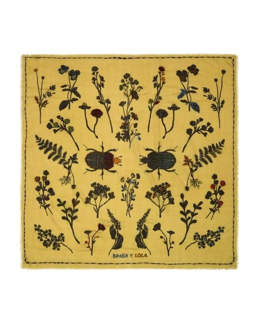 Bimba Y Lola Metallic Floral Beetle Scarf