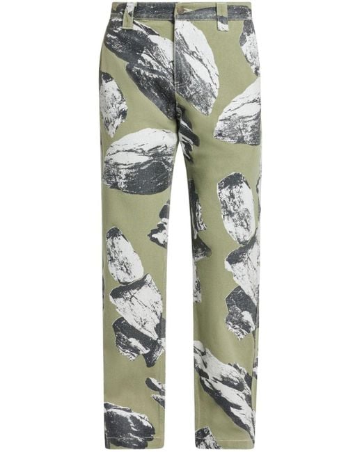 Market Green Talus Graphic-print Cotton Trousers for men