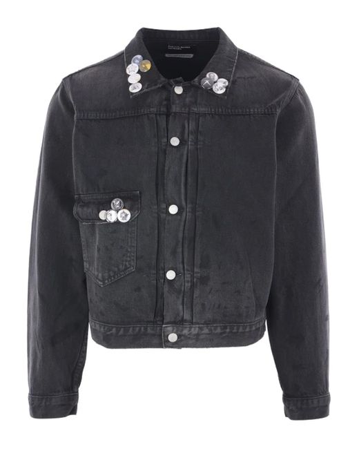 Enfants Riches Deprimes Black Type Vii Button-Embellished Denim Jacket for men