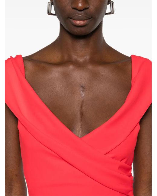 Robe Mi-Longue À Détails Drapés La Petite Robe Di Chiara Boni en coloris Red