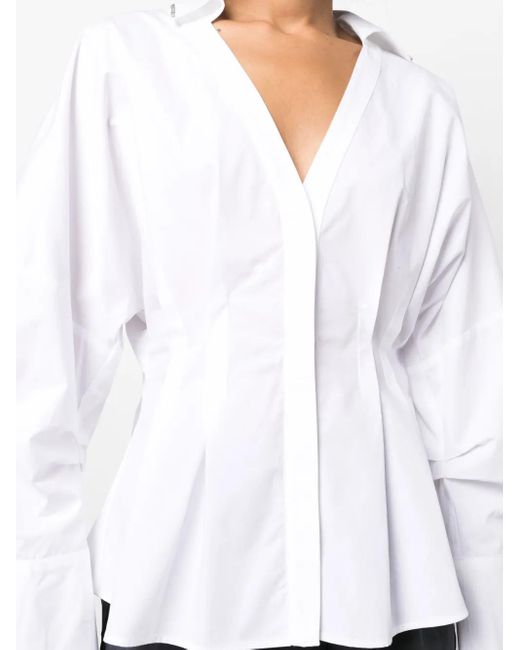 Fabiana Filippi White Pleated Cotton Shirt