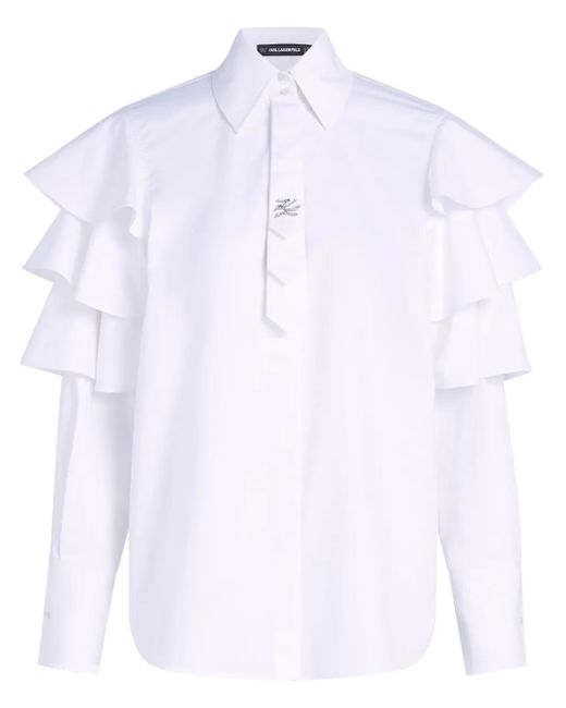 Karl Lagerfeld White X Joann Tie Blouse