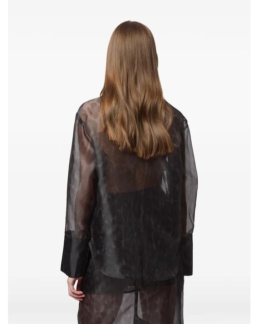 Apparis Black Tyra Leopard-Print Shirt