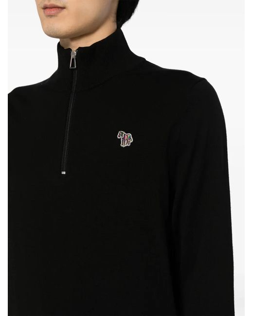 Paul Smith Black Zebra-Appliqué Jumper for men