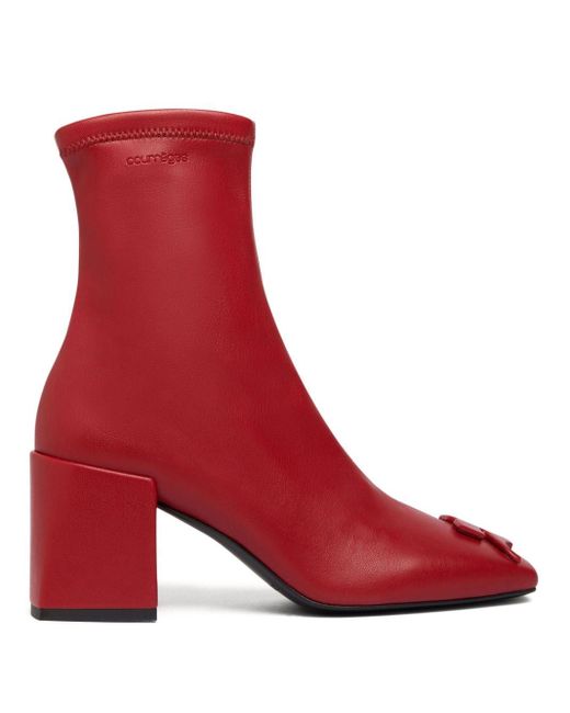 Courreges Red Reedition Ac Ankle Boots