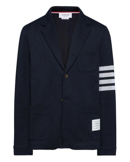 Thom Browne Blue 4-Bar Blazer for men
