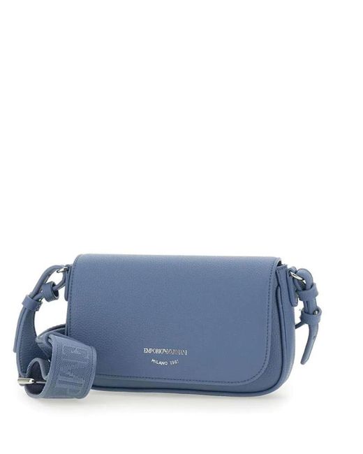 Emporio Armani Blue Logo-Stamp Cross Body Bag