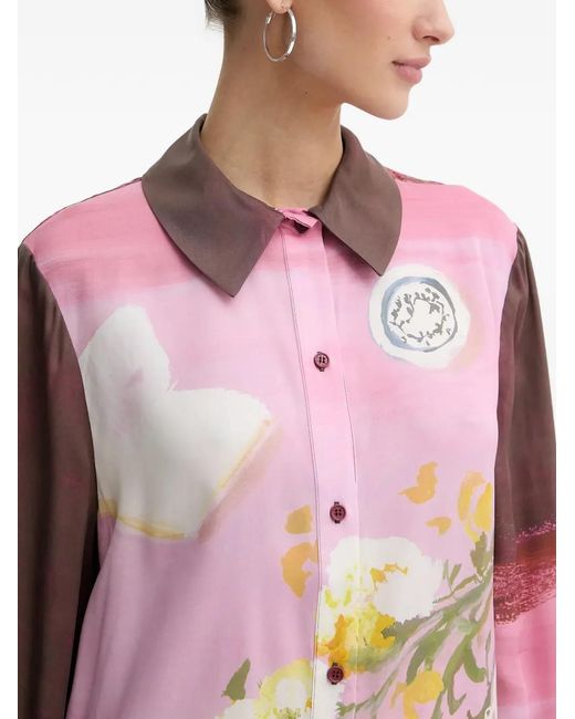 Stine Goya Pink Floral-Print Shirt