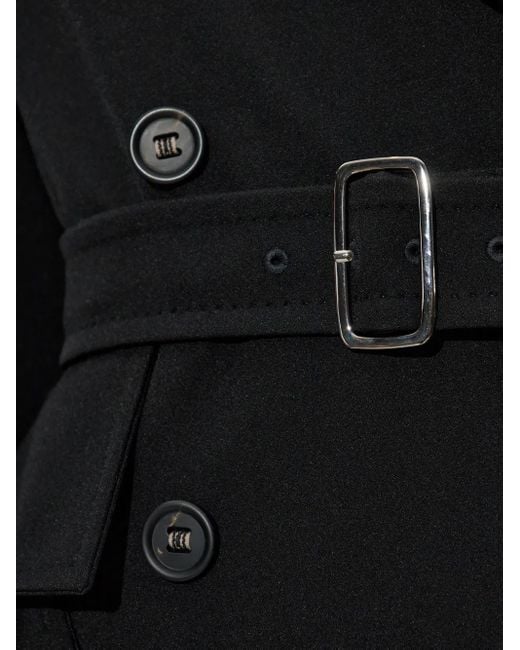 Max Mara Black Flavio Belted Peplum Trench Coat