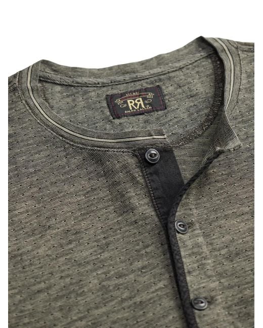 RRL Green Button-Placket Long-Sleeve Henley T-Shirt for men