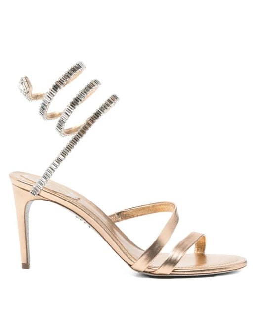80Mm Crystal-Embellished Heeled Sandals Rene Caovilla en coloris Metallic