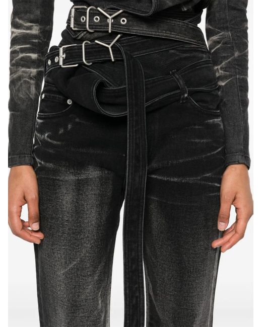 Y. Project Black Wrap Belt Jeans