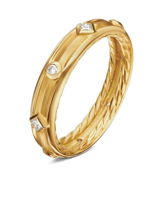 David Yurman Metallic 18Kt Modern Renaissance Diamond Band Ring (4Mm)