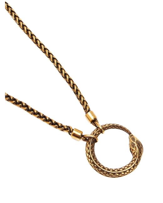 Roberto Cavalli Metallic Snake-Pendant Necklace