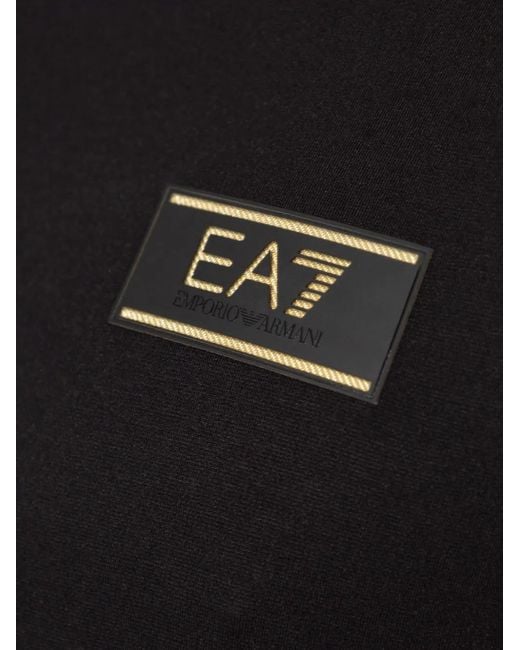 EA7 Black Logo-Patch T-Shirt for men