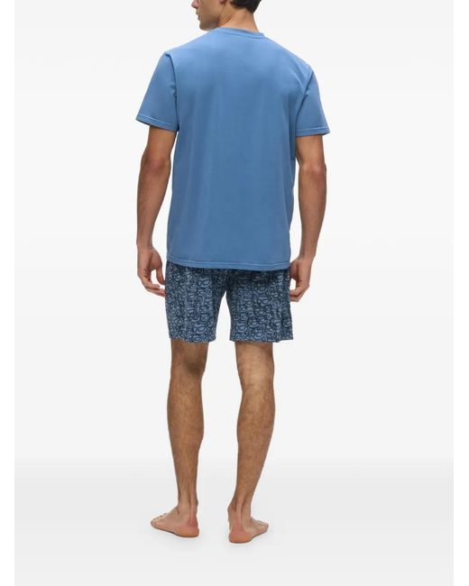 Karl Lagerfeld Blue Ikon-Print Pajamas Set for men