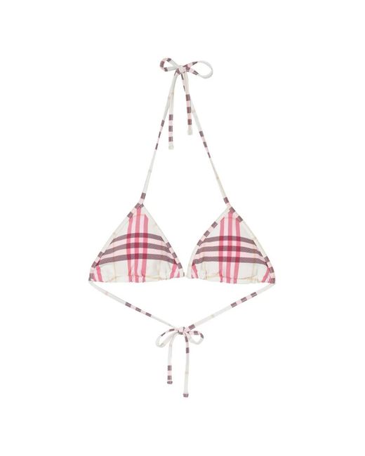 Burberry Geruite Bikinitop in het Pink