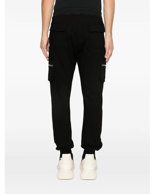 Rick Owens Black Matodon Zip-Pocket Drawstring Pants for men