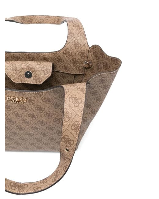 Guess Natural Logo-Plaque Tote Bag