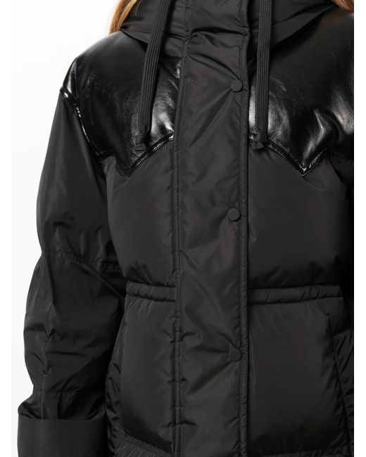 Stand Studio Black Matterhorn Panelled Padded Coat
