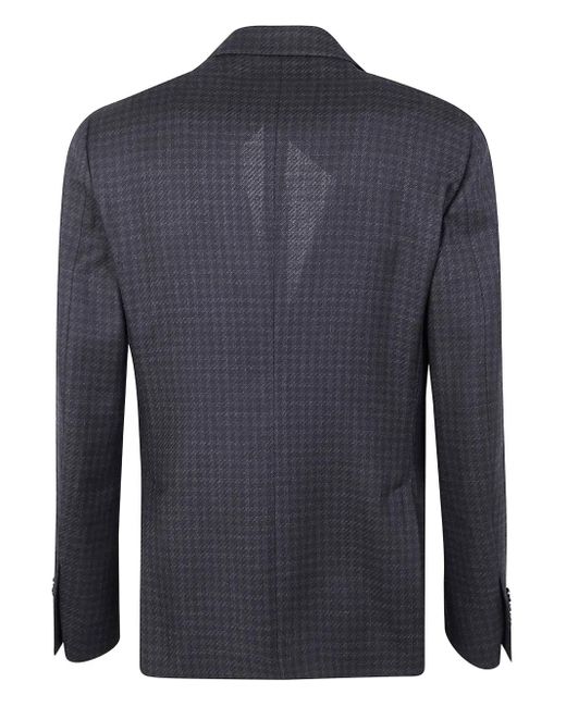Lardini Blue Houndstooth-Pattern Blazer for men