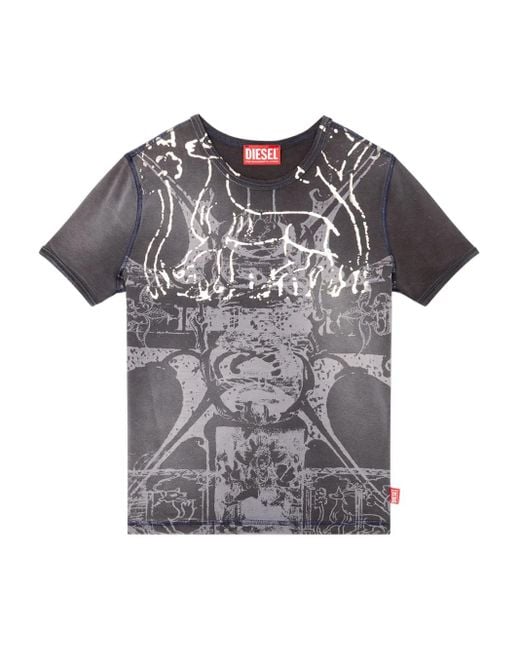 DIESEL Gray T-Uncuties R6 T-Shirt
