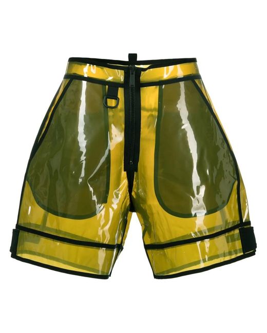 DSquared² Yellow Transparent-Design Shorts for men