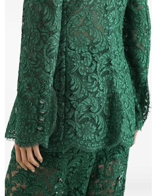 Dolce & Gabbana Green Double-Breasted Blazer